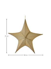 Pieza decorativa estrella Kamilla, Exterior: poliéster, Interior: metal, Dorado, An 80 x Al 76 cm