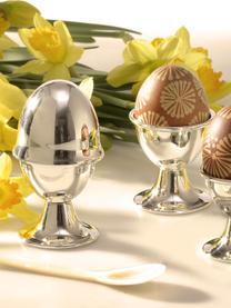 Komplet kieliszka do jajek z pokrywką, 2 elem., Mosiądz posrebrzany, Srebrny, Ø 5 x W 10 cm