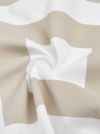 Kussenhoes Sera in beige/wit met grafisch patroon, 100% katoen, Wit, beige, B 45 x L 45 cm
