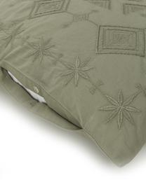 Pościel z bawełny z haftem Elaine, Zielony, 135 x 200 cm + 1 poduszka 80 x 80 cm