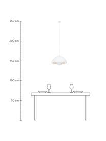 Hanglamp Fabriq in wit, Lampenkap: gecoat metaal, Baldakijn: gecoat metaal, Wit, beige, Ø 41 x H 29 cm