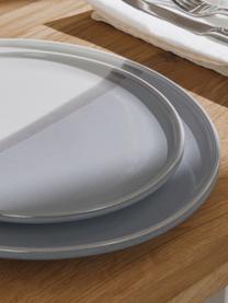 Porzellan-Frühstücksteller Ilan, 2 Stück, Porzellan, Blau, Grau, Cremeweiß, Ø 21 x H 2 cm