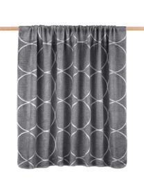 Dubbelzijdige fluwelen plaid Bamboo Circles, Weeftechniek: jacquard, Antraciet, 150 x 200 cm