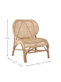 Poltroncina in rattan beige Rosen, Rattan, Beige, Larg. 70 x Prof. 68 cm