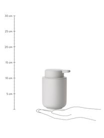 Dispenser sapone in gres Ume, Gres rivestito con superficie soft-touch (materiale sintetico), Grigio, Ø 8 x Alt. 13 cm