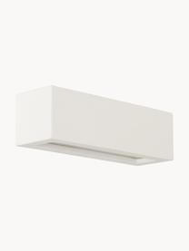 Keramische wandlamp Madrid, Lampenkap: keramiek, mat, Diffuser: glas, Gebroken wit, B 32 x H 9 cm