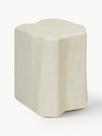 Beton-Sitzhocker Staffa in organischer Form, Beton, glasfaserverstärkt, Off White, matt, B 36 x H 40 cm