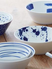 Gemusterte Porzellan-Schälchen Pacific, 6er-Set, Porzellan, Weiß, Blau, Ø 11 cm