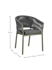 Gartenstuhl Florencia, stapelbar, Sitzkissen: 100% Polypropylen, Gestell: Aluminium, pulverbeschich, Grün, Grau, B 60 x H 80 cm