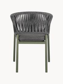 Chaise de jardin empilable Florencia, Tissu gris foncé, vert olive, larg. 60 x haut. 80 cm