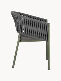Sedia impilabile da giardino Florencia, Struttura: alluminio verniciato a po, Tessuto grigio scuro, verde oliva, Larg. 60 x Alt. 80 cm