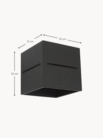 Aplique pequeño Lorum, Pantalla: aluminio, Negro, An 10 x Al 10 cm