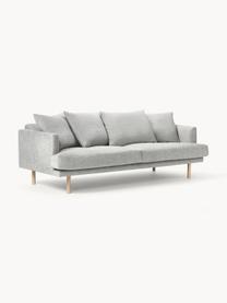 Sofa Adrian (3-Sitzer), Bezug: 47 % Viskose, 23 % Baumwo, Gestell: Sperrholz, Füße: Eichenholz, geölt Dieses , Webstoff Hellgrau, B 214 x T 95 cm