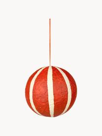 Palline di Natale Sphere, Ø 12 cm, 3 pz, Polpa di cotone, Rosso, bianco crema, Ø 12 cm