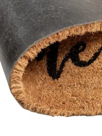 Deurmat Welcome, Bovenzijde: kokosvezels, Onderzijde: kunststof (PVC), Beige, zwart, B 40 x L 60 cm