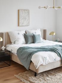 Flanelová posteľná bielizeň so zimným listovým vzorom Fraser, Šalviová, biela