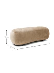 Nierenförmiger Hocker Alba, Bezug: 97% Polyester, 3% Nylon D, Gestell: Massives Fichtenholz, FSC, Webstoff Beige, B 130 x T 62 cm