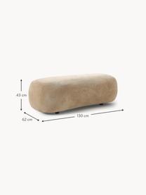 Poef Alba, Bekleding: 97% polyester, 3% nylon M, Frame: massief sparrenhout, FSC-, Poten: kunststof, Geweven stof beige, B 130 x D 62 cm