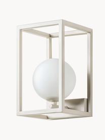 Aplique para exterior Lantern, Pantalla: vidrio opalino, Blanco, beige claro, An 15 x Al 25 cm