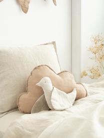 Coussin peluche en lin Cloud, Beige, larg. 24 x long. 38 cm