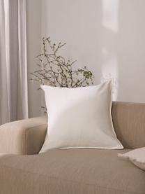 Housse de coussin en coton blanc crème Mads, 100 % coton, Blanc crème, larg. 60 x long. 60 cm