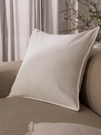 Housse de coussin en coton blanc crème Mads, 100 % coton, Blanc crème, larg. 60 x long. 60 cm