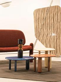 Oválný konferenční stolek Tottori, Lakovaná dřevovláknitá deska střední hustoty (MDF), Dřevo, lakované šedomodrou barvou, Š 78 cm, H 54 cm