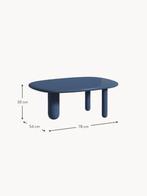 Ovale salontafel Tottori, Vezelplaat met gemiddelde dichtheid (MDF), gelakt, Hout, grijsblauw gelakt, B 78 x D 54 cm