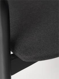 Silla con reposabrazos de madera con asiento tapizado Angelina, Tapizado: poliéster Alta resistenci, Estructura: madera de fresno con cert, Tejido negro, negro, An 57 x Al 80 cm