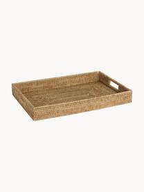 Handgefertigtes Deko-Tablett Güle aus Rattan, Rattan, Beige, B 56 x T 36 cm