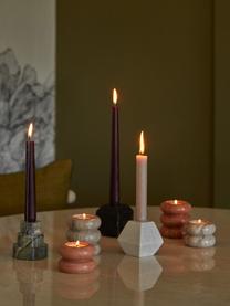 Kerzenhalter Iseo aus Marmor, 3er-Set, Marmor, Hellgrün, Schwarz, Off White, marmoriert, Set mit verschiedenen Grössen