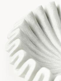Handgefertigte Deko-Schale Santorini aus Marmor, Ø 18 cm, Marmor, Weiß, marmoriert, Ø 18 x H 7 cm
