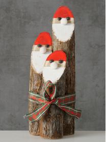 Figuras decorativas Santa Claus de madera Gylla, 3 uds., Madera, Madera oscura, blanco, rojo, Ø 7 x Al 20 cm