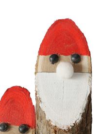 Figuras decorativas Santa Claus de madera Gylla, 3 uds., Madera, Madera oscura, blanco, rojo, Ø 7 x Al 20 cm