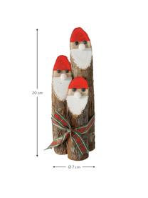 Figuras decorativas Santa Claus de madera Gylla, 3 uds., Madera, Madera oscura, blanco, rojo, Ø 7 x Al 20 cm