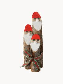 Objets décoratif en bois Noël Gylla, 3 élém., Bois, Brun, blanc, rouge, Ø 7 x haut. 20 cm