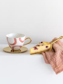 Taza de café Good Morning, Porcelana New Bone, Blanco, rosa, dorado, Ø 11 x Al 8 cm
