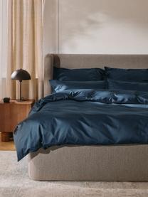 Housse de couette en satin de coton Premium, Bleu foncé, larg. 200 x long. 200 cm