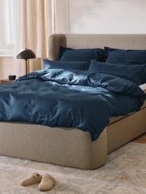 Housse de couette en satin de coton Premium, Bleu foncé, larg. 200 x long. 200 cm