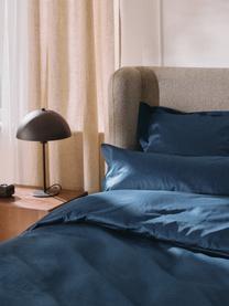 Housse de couette en satin de coton Premium, Bleu foncé, larg. 200 x long. 200 cm