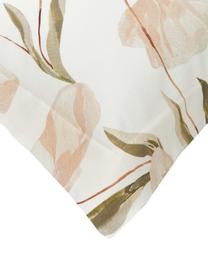 Parure copripiumino in raso di cotone organico design Aimee di Candice Grey Aimee, Beige chiaro, rosa chiaro, 155 x 200 cm + 1 federa 50 x 80 cm