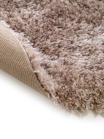 Glänzender Hochflor-Teppich Lea in Beige, rund, Flor: 50% Polyester, 50% Polypr, Beige, Ø 200 cm (Größe L)