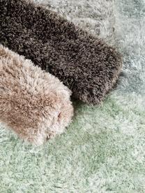 Tapis rond shaggy beige poils longs Lea, Beige