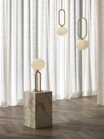 Tischlampe Shapes aus Opalglas, Lampenschirm: Opalglas, mundgeblasen, Cremeweiß, Goldfarben, Ø 22 x H 47 cm