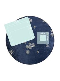 Runder Teppich Lauren mit Blumenprint, 60% Polyester, 30% thermoplastisches Polyurethan, 10% Baumwolle, Blau, Beige, Ø 90 cm (Größe XS)