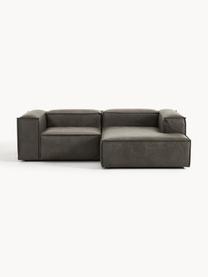 Modulares Ecksofa Lennon aus recyceltem Leder, Bezug: Recyceltes Leder (70 % Le, Gestell: Massives Holz, Sperrholz, Füße: Kunststoff Dieses Produkt, Leder Taupe, B 238 x T 180 cm, Eckteil links