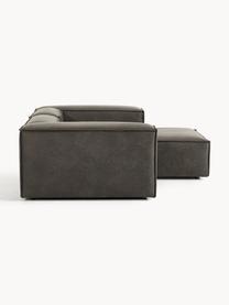 Modulaire hoekbank Lennon van gerecycled leer, Bekleding: gerecycled leer (70% leer, Frame: massief hout, multiplex, Poten: kunststof Dit product is , Leer taupe, B 238 x D 180 cm, hoekdeel links