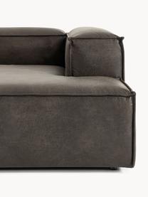 Modulaire hoekbank Lennon van gerecycled leer, Bekleding: gerecycled leer (70% leer, Frame: massief hout, multiplex, Poten: kunststof Dit product is , Leer taupe, B 238 x D 180 cm, hoekdeel links