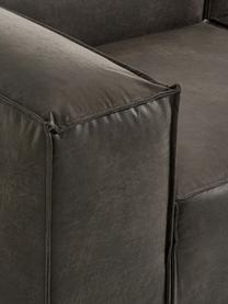Canapé d'angle modulable en cuir recyclé Lennon, Cuir taupe, larg. 238 x prof. 180 cm, méridienne à droite