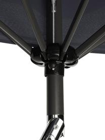 Sonnenschirm Siesta in Schwarz mit Kurbel, Ø 180 cm, Gestell: Aluminium, beschichtet, Bezug: Polyester, Anthrazit, Schwarz, Ø 250 x H 240 cm